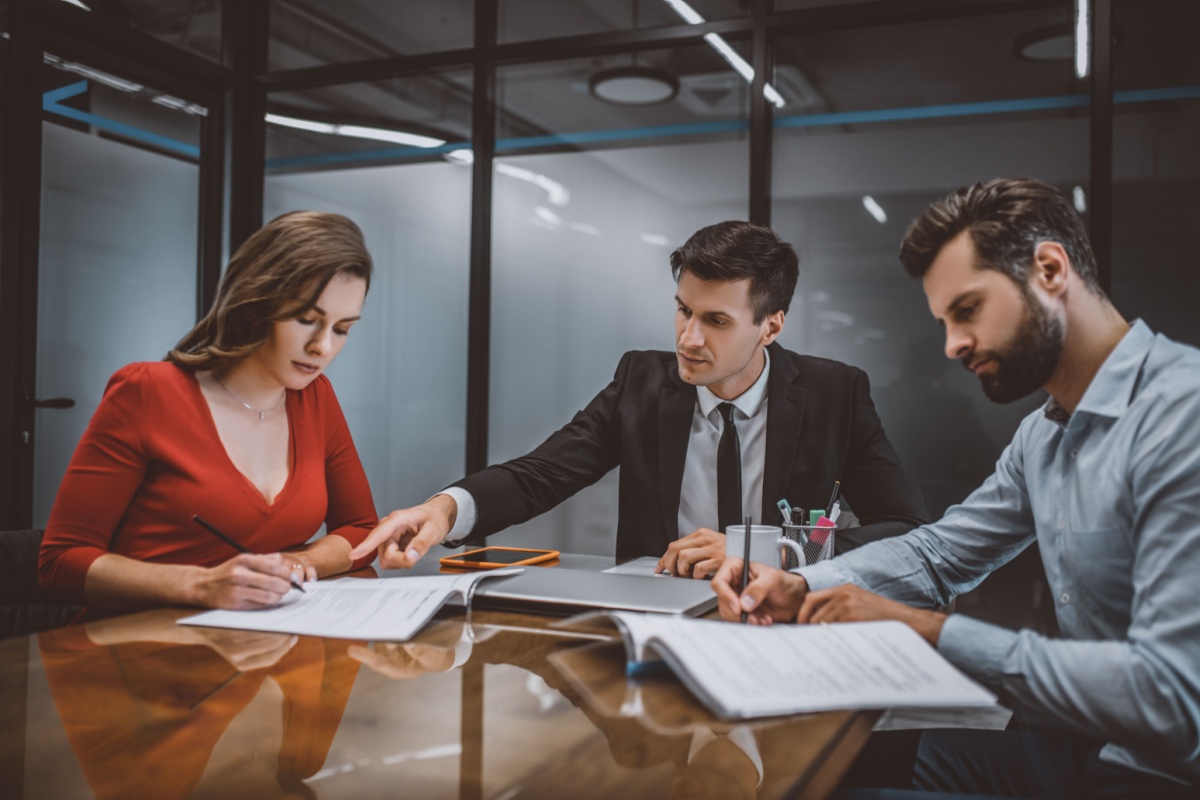 Couple consulting a financial planner